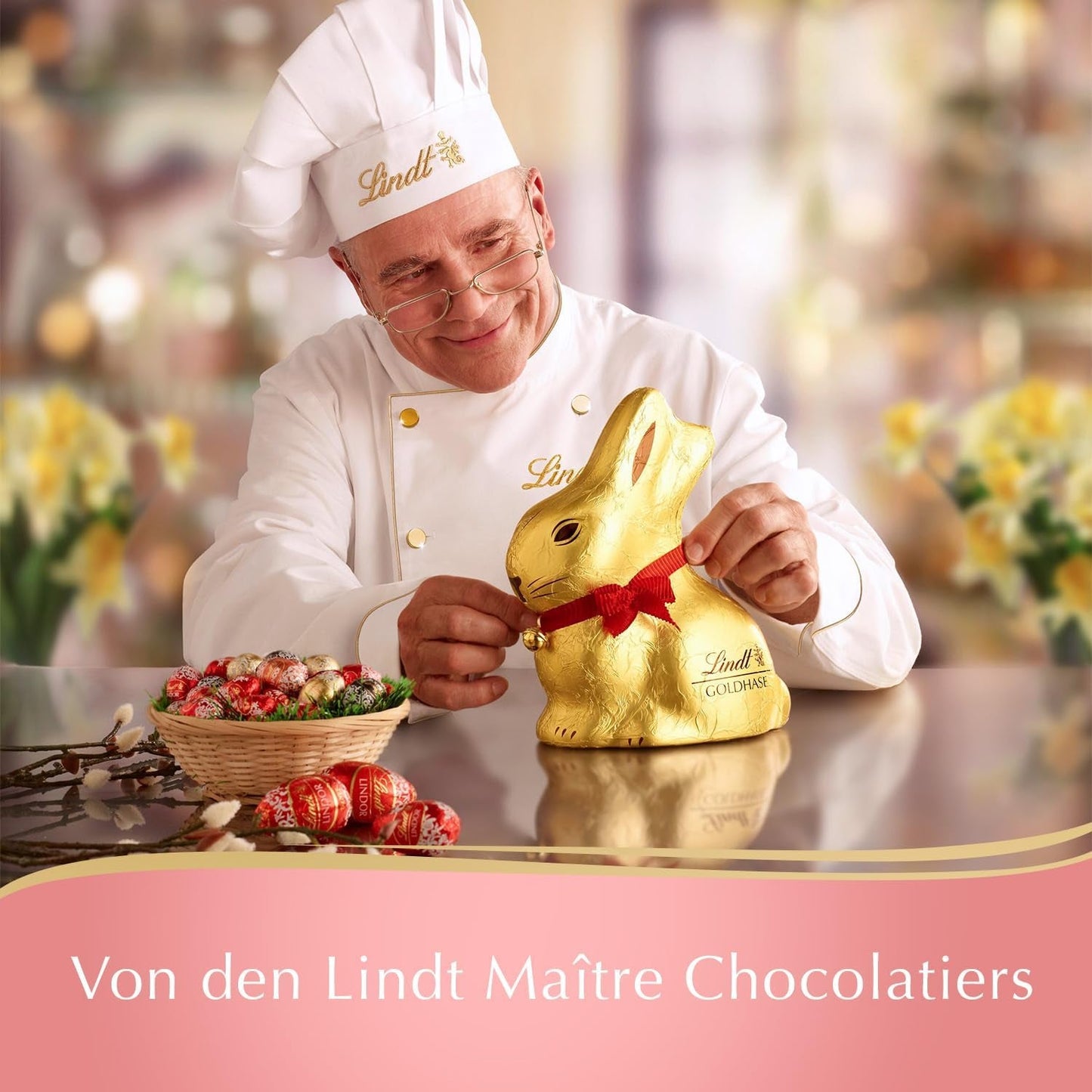 Oster-Sortenpaket Lindt Schokolade LINDOR | 1,2 kg | 2 GOLD BUNNY Milchschokoladen und 8 LINDOR Sorten: Milchschokolade, Noisette, Zartbitter, Weiß, Schwarz 60 %, Karamell, Salzkaramell, Stracciatella | Osterschokolade | Der Osterhase