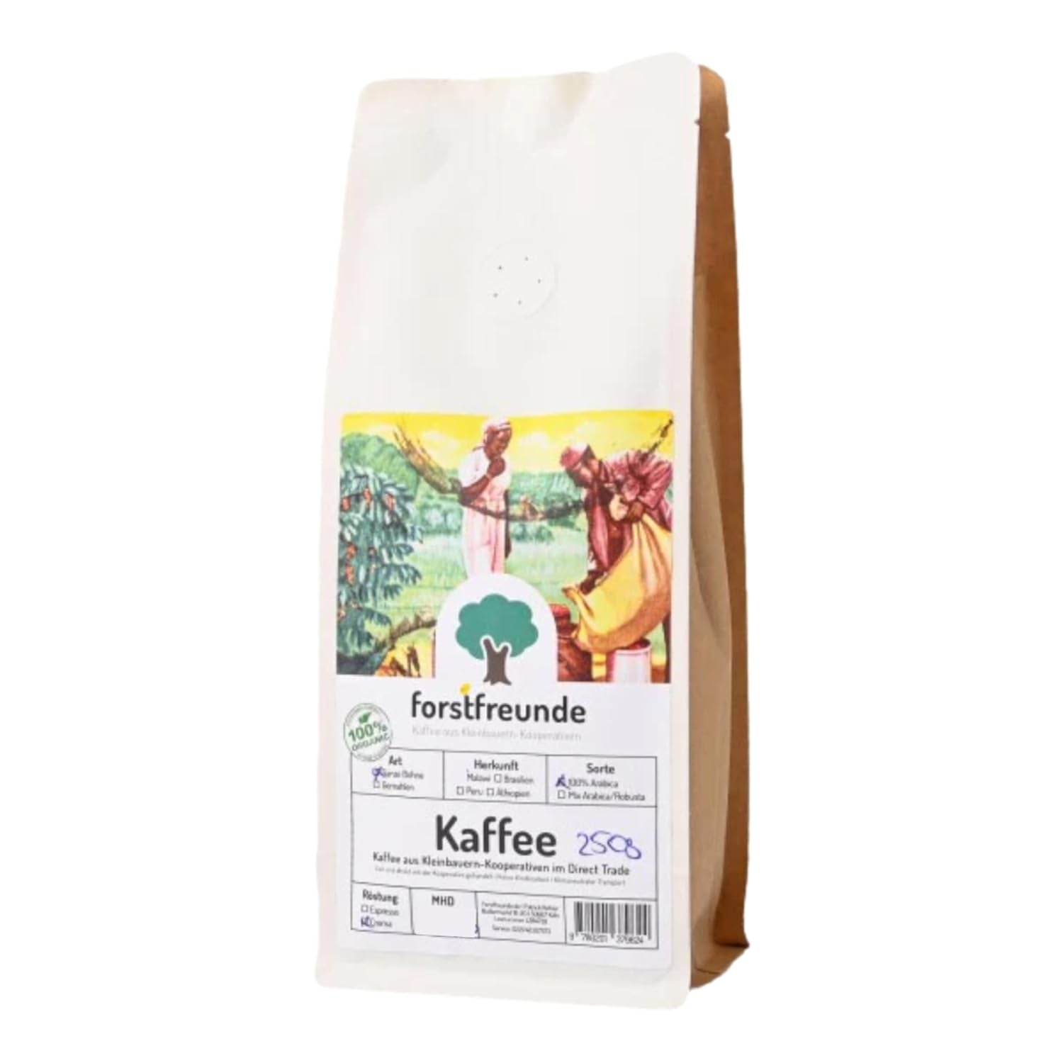 Kaffee aus Peru | 250g Vollkorn | 100 % Arabica-Bohnen | Andenkaffee | feine Qualität, naturbelassen, aus Südamerika | traditionelle Kaffeesorte Típica | Fairer Handel