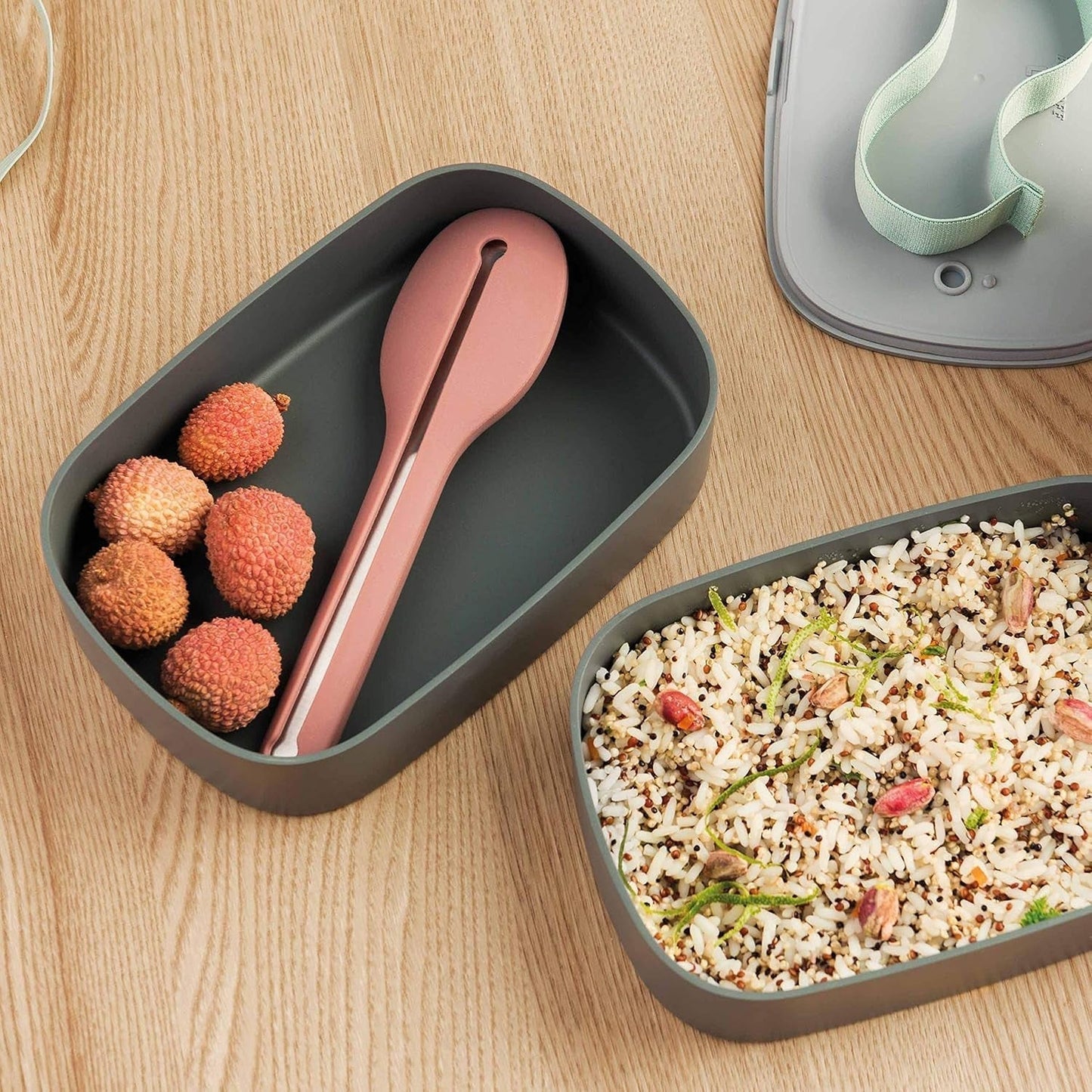 BergHoff Doppel-Bento-Box – Leo (Lunchbox-Set 19 x 12,5 x 9 cm, zwei Boxen, mikrowellengeeignet, luftdichter Verschluss, spülmaschinenfest, ideal für Snacks/Snacks/Salat) 3950126 Frischhaltedosen Naty Shop