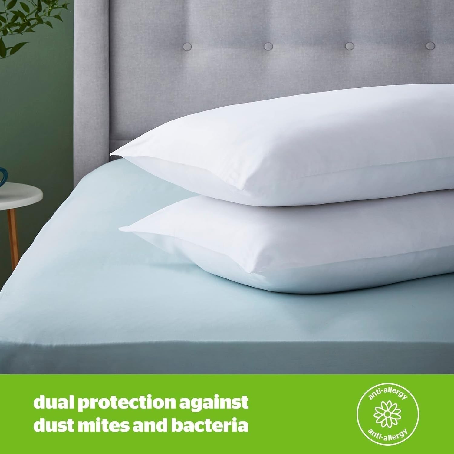 Silentnight Anti-Allergie-weiches Kissen, 2er-Pack, weiche Federstützkissen, ideal für Vorder- und Bauchschläfer, hypoallergen und maschinenwaschbar, 2er-Pack Naty Shop Standard-Kissen