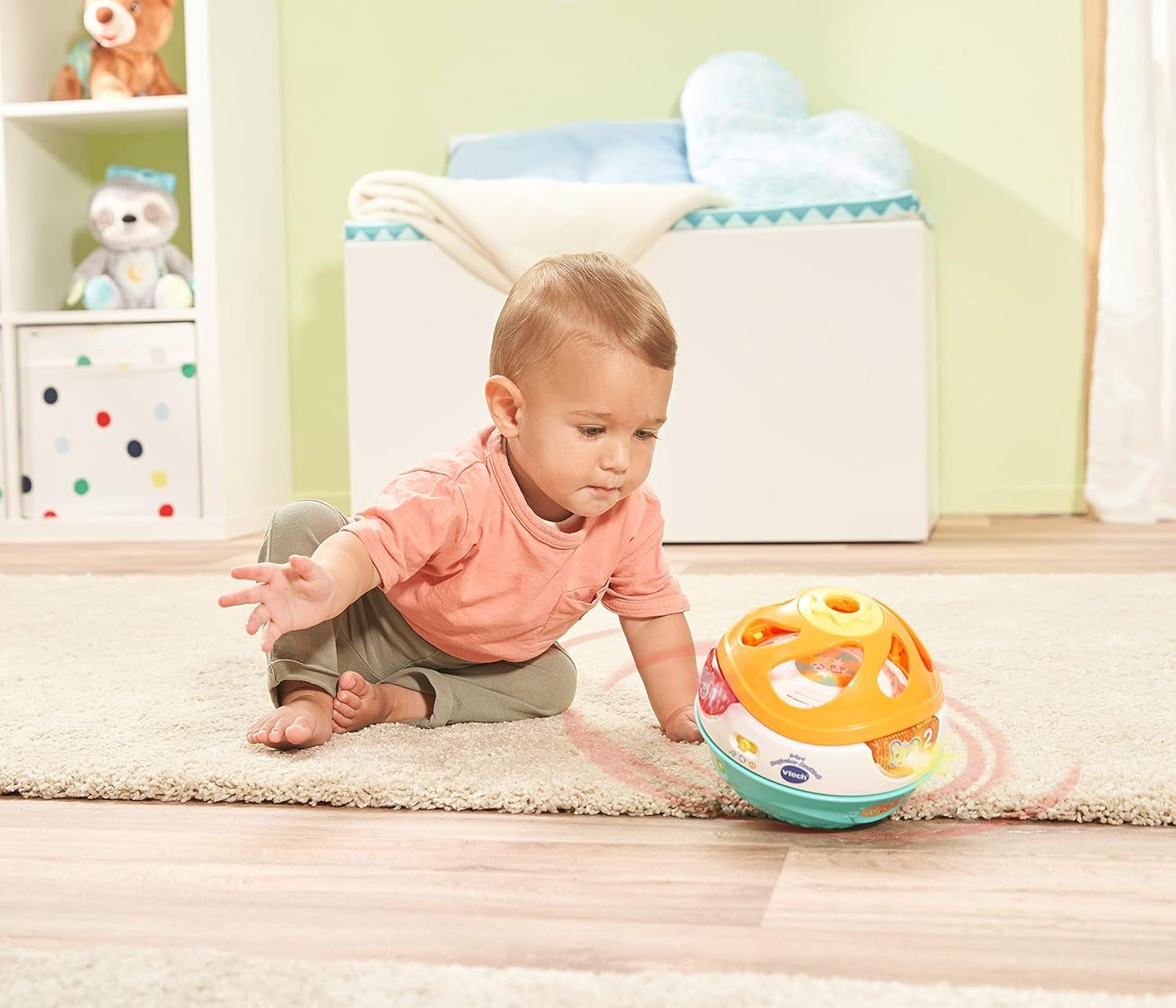 Vtech Baby 3-in-1 magischer Musikball, selbstbewegende Musik, interaktives Spielzeug für Kinder von 9–36 Monaten, buntes Babyspielzeug, Naty Shop