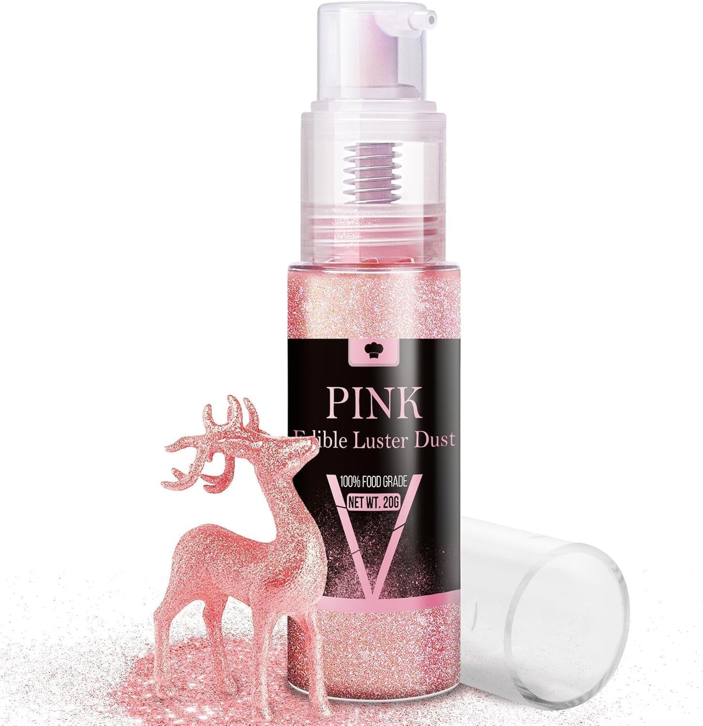 Essbares Glitzerspray-Set – 20 g schillernder Glitzerstaub für Getränke, Champagner, Kuchen – essbare metallische Lebensmittelfarbe für Cocktails, Wein, Likör, Backen, Kuchen