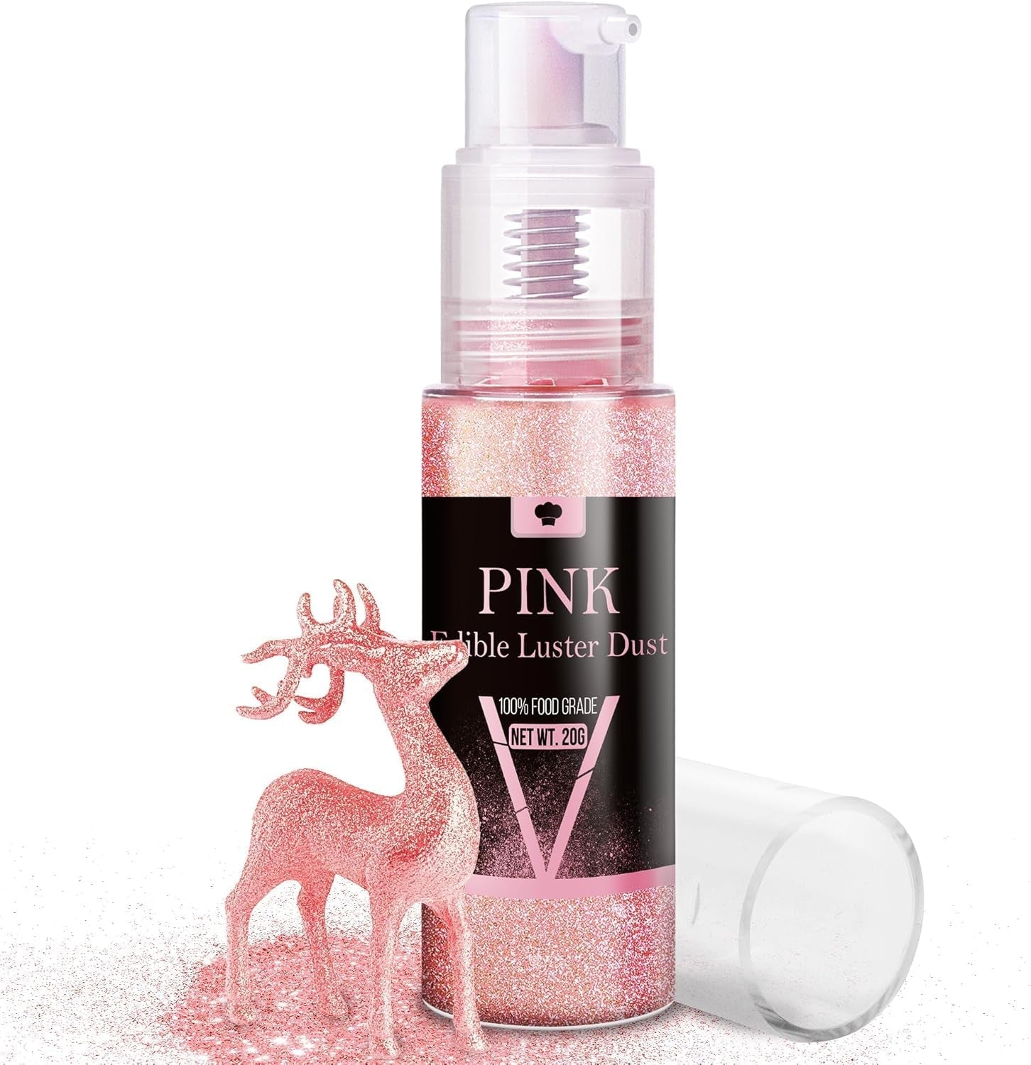 Essbares Glitzerspray-Set – 20 g schillernder Glitzerstaub für Getränke, Champagner, Kuchen – essbare metallische Lebensmittelfarbe für Cocktails, Wein, Likör, Backen, Kuchen