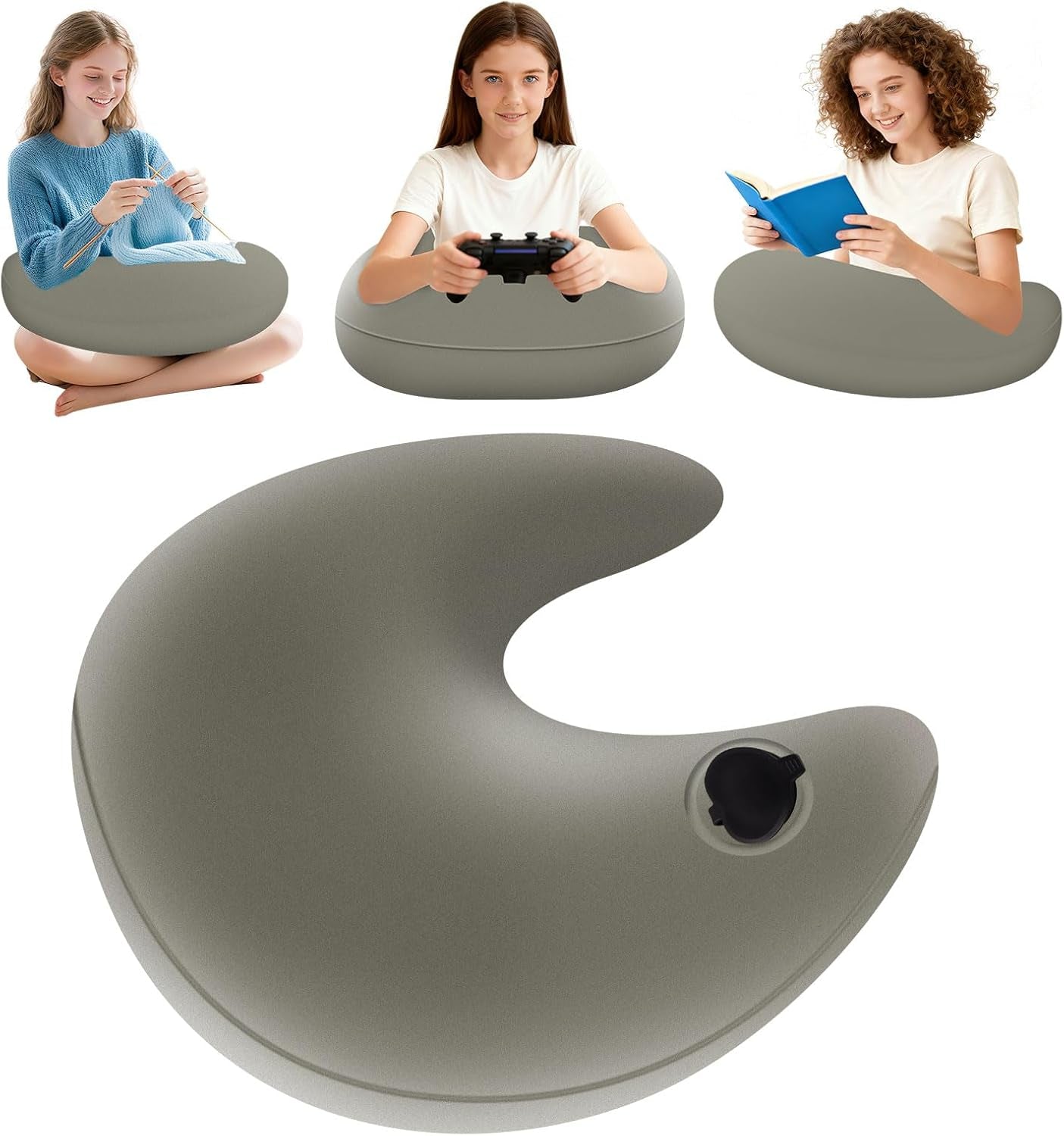 Lesekissen und Gaming-Kissen, tragbares aufblasbares Lesekissen mit Aufbewahrungstasche, ergonomisches Häkelkissen zum Lesen, Spielen, Häkeln und Arbeiten