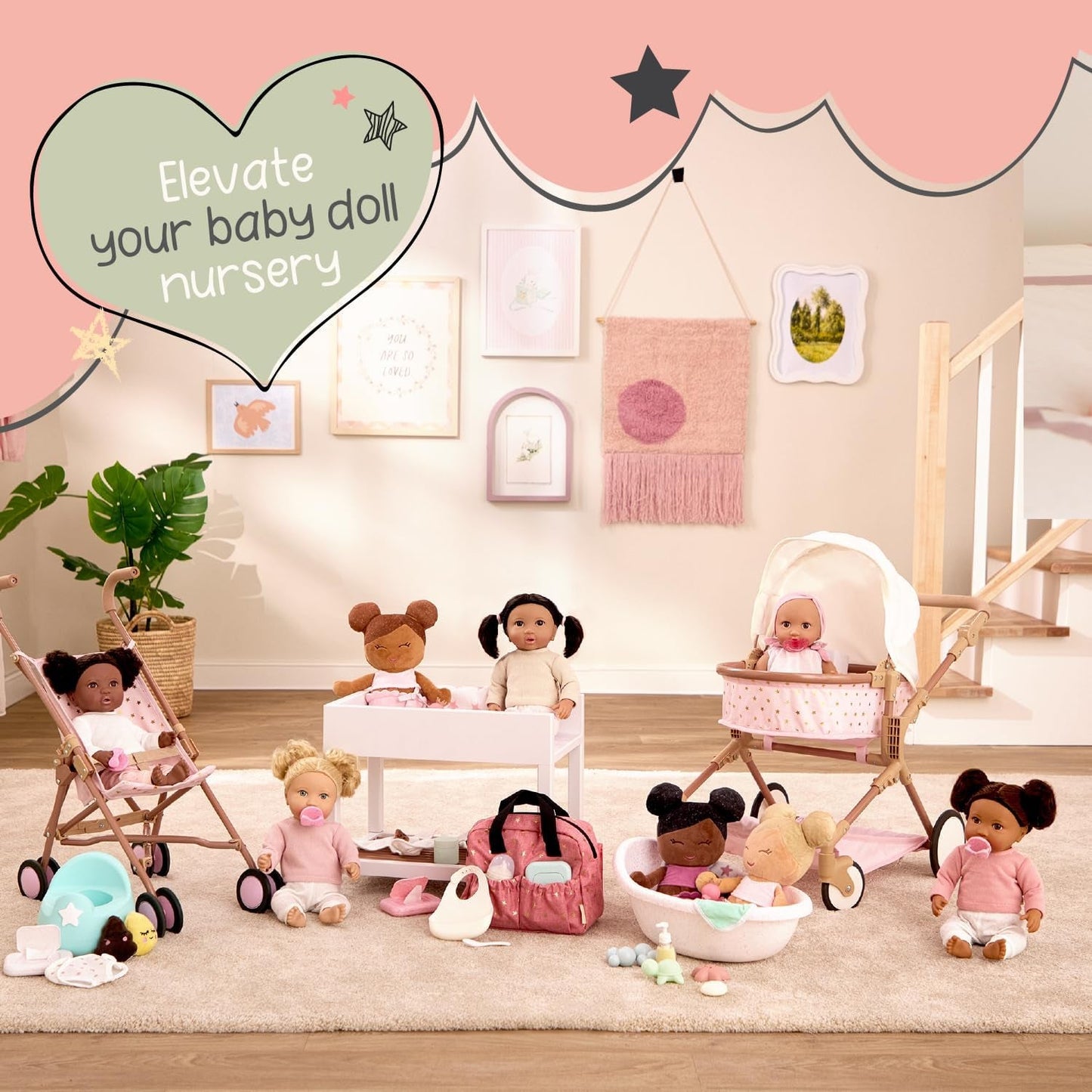 LullaBy – Puppenbadewanne – Badeset – Badespielzeug – Puppenzubehör – Realistisches Wasserspiel – Kinder ab 2 Jahren