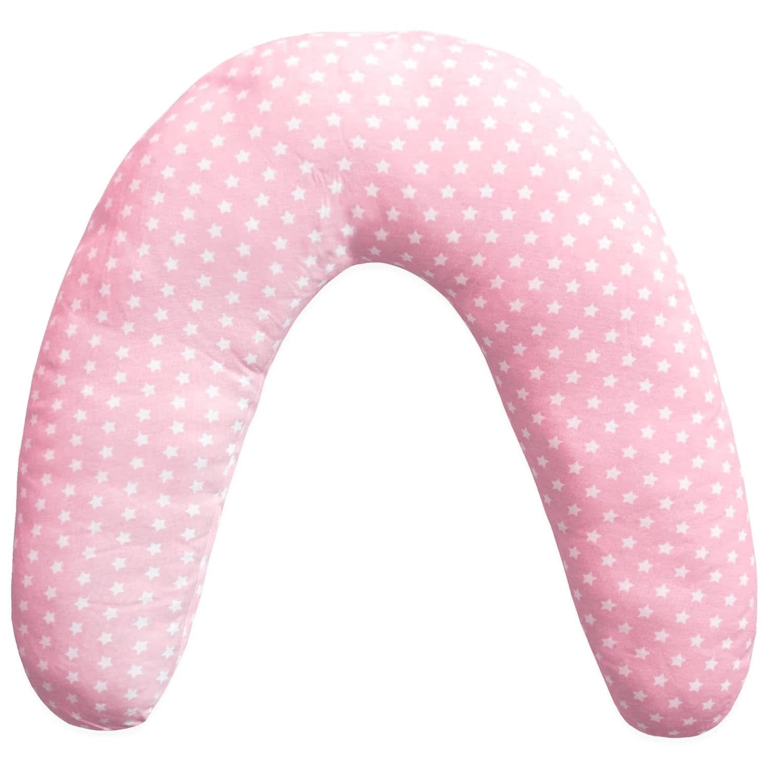 Stillkissen für Neugeborene, XL, Bezug aus 100 % Baumwolle, abnehmbar und waschbar, Polyesterfüllung, Sternmuster Zubehör Essen und Stillen Bebe Naty Shop Pink XL