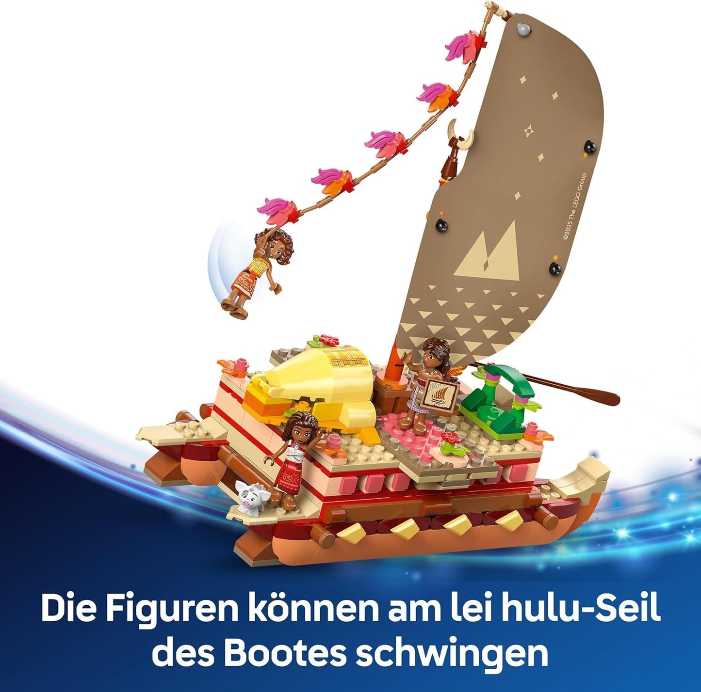 LEGO® Disney Moana 2: Vaianas Abenteuerfloß – Spielzeugboot mit Segeln, abnehmbarem Deck, Lagerfeuer und 3 Minipuppen, darunter Loto und Moni – Geschenk für Mädchen ab 6 Jahren und Fans – 43270 Bausets Beuche den LEGO-Store