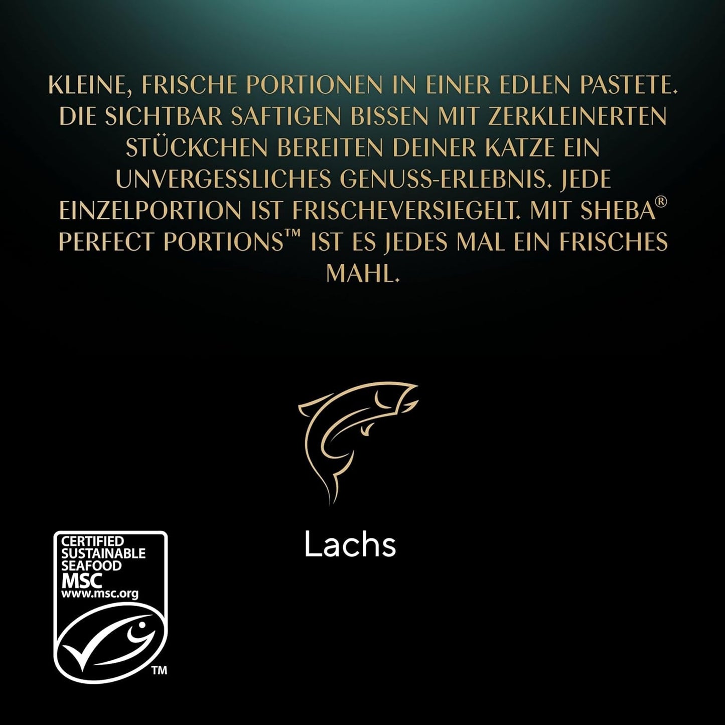 SHEBA Perfect PORTIONS Pastete für Katzen mit Lachs, MSC-zertifiziert, 8 x 3 x (2 x 37,5g) = 225g (Verpackung wird aktualisiert)