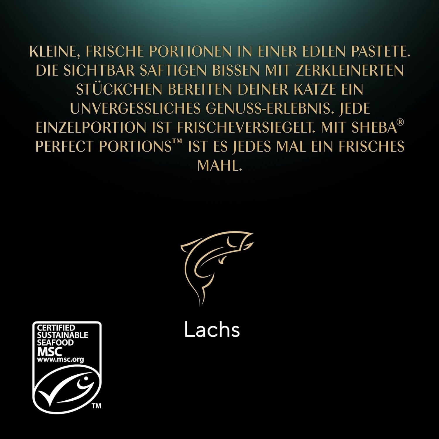 SHEBA Perfect PORTIONS Pastete für Katzen mit Lachs, MSC-zertifiziert, 8 x 3 x (2 x 37,5g) = 225g (Verpackung wird aktualisiert)