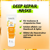 SANTE Natural Cosmetics Deep Repair Mask Squalan + 3x Proteinkomplex, vegane Haarmaske für intensive Feuchtigkeit und flexibles Haar, repariert und regeneriert geschädigtes Haar, 150 ml Naty Shop Haarmaske