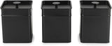 Salter BW12614EU7 Kuro-Aufbewahrungsboxen-Set – 4 Küchenbehälter Brot/Tee/Kaffee/Zucker, quadratische Organizer-Boxen, leicht zu reinigen, hält Lebensmittel frisch, schwarz, Naty Shop Lebensmittel-Aufbewahrungsboxen, 3-teiliges Set