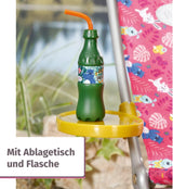 BABY born 832790 Weekend Fishing – Angelpuppen-Zubehörset mit lebendig bedruckter Liege, Beistelltisch, Glas, Korb, Entenküken und Angelrute sowie rosa langem Hemd, Pink
