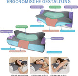 IDEA Pillow Memory Foam-Kissen, ergonomisches Kissen, orthopädisches Kissen für Nackenschmerzen, Schlafkissen für seitliche Rücken- und Bauchschmerzen, Nackenkissen, Anti-Schnarch-Kissen für Erwachsene, orthopädische Halskissen, Naty Shop