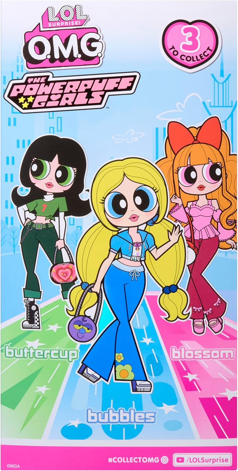 LOL. Überraschung! OMG The Powerpuff Girls Puppe - Bubbles - Enthält 1 Modepuppe, Inklusive Outfit und Accessoires, 3 zum Sammeln