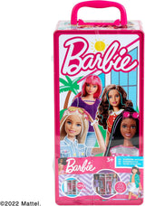 Theo Klein 5801 Barbie-Kleiderschrank mit Kleiderstangen und Fächern, Spielzeug für Kinder ab 3 Jahren, inklusive Zubehör, mehrfarbig