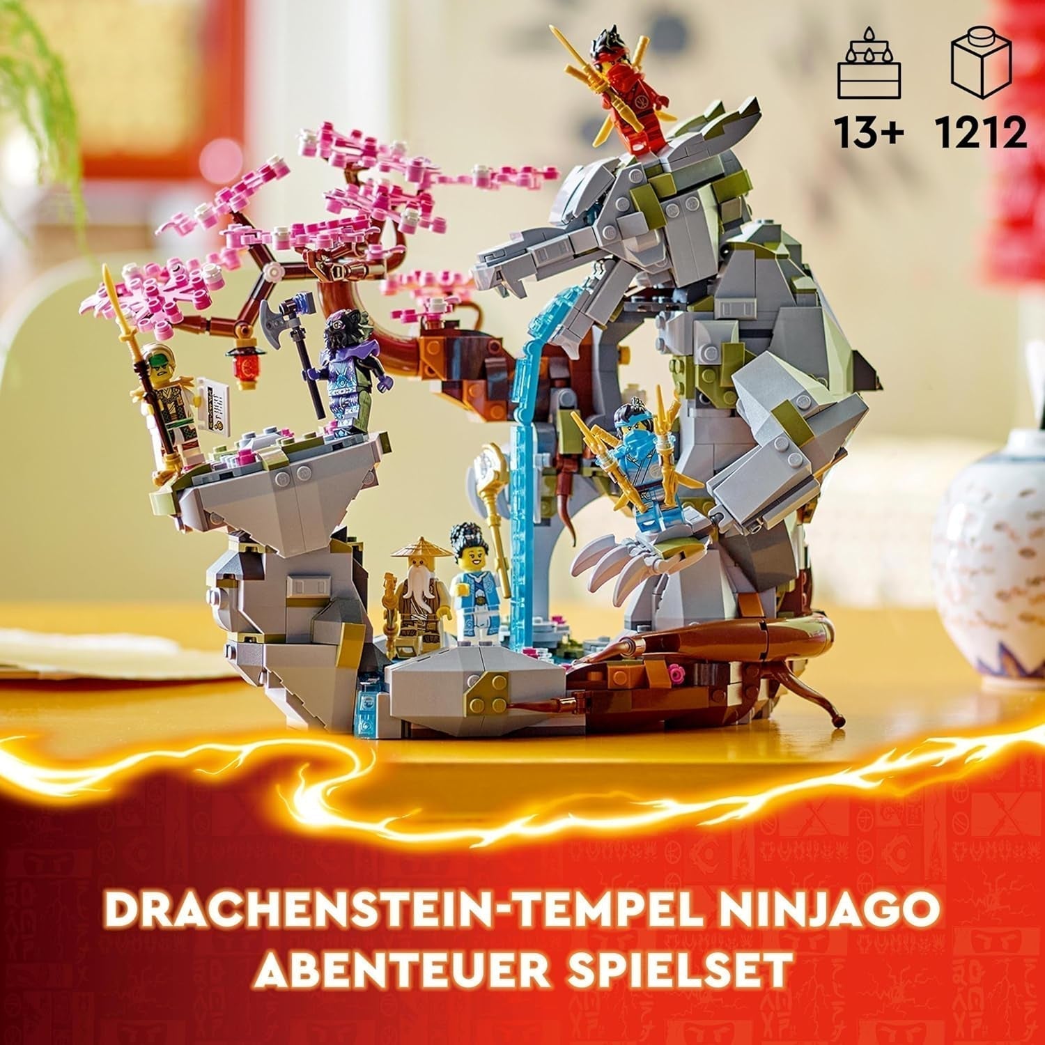 LEGO NINJAGO Drachenstein-Tempel-Drachenspielzeug mit 6 Ninja-Figuren, großes Set zum Bauen, Spielen und Ausstellen, Geburtstagsgeschenk für Jungen und Mädchen ab 13 Jahren. 71819 Bausets Besuchen Sie den LEGO-Store