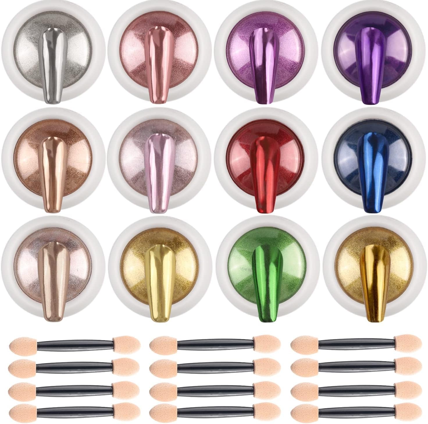 BISHENGYF Rose Gold Chrome Nail PowderNeue Upgrade Grosse Kapazitä Chrom PulverSuper-Spiegeleffekt Metall Mirror Chrome Powder –Neon Glassy Pearl Effect Glitter Nagelkunst Pulver Für DIY Salon