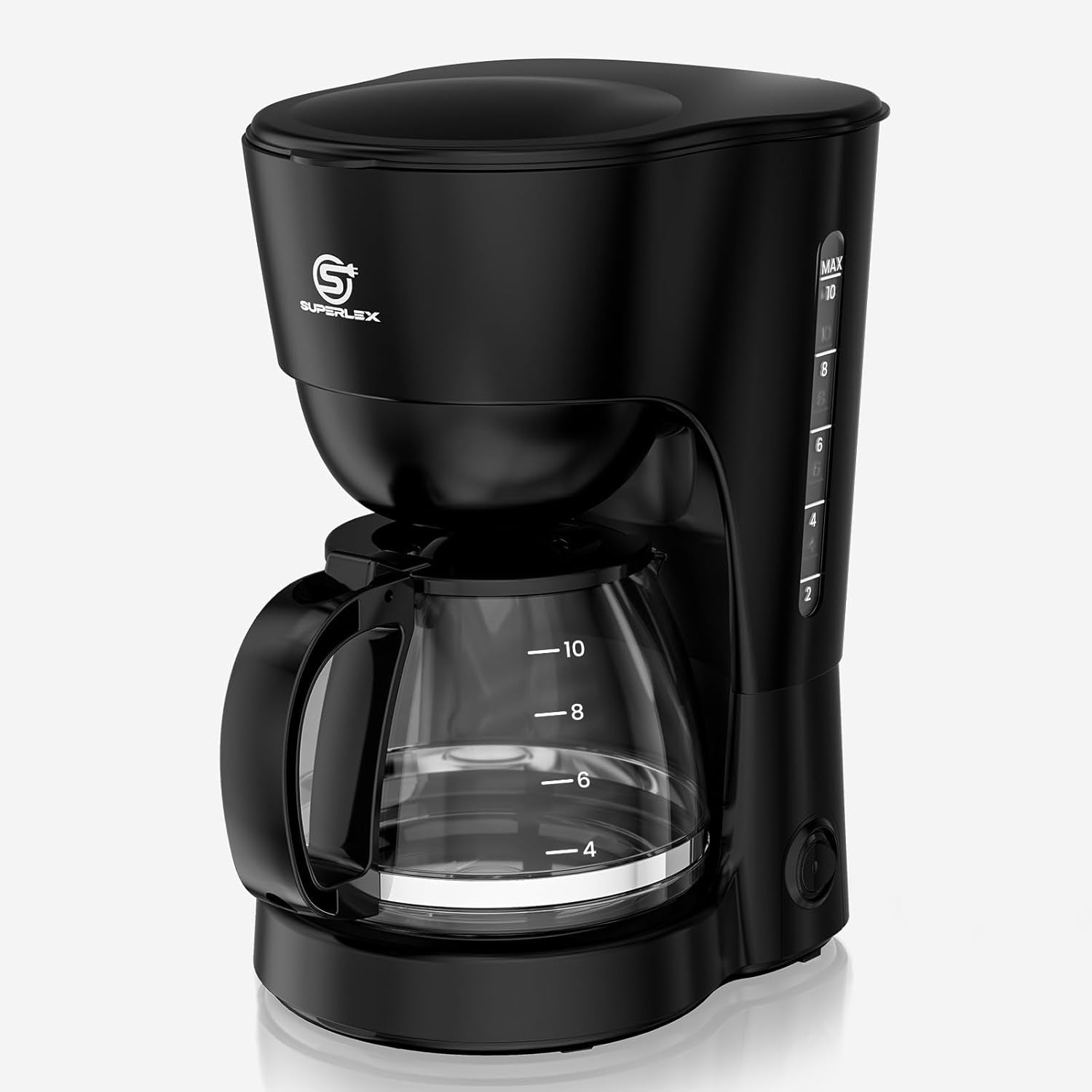 1,25 l Filterkaffeemaschine für 10 Tassen Filterkaffee, spülmaschinenfeste Glaskaraffe, Thermoskanne, Anti-Tropf-System, automatische Abschaltung, 600 W, wasserloser Kochschutz für Zuhause und Büro