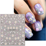 JMEOWIO 3D Nagelsticker Blumen Nail Art Sticker Selbstklebend Nagelaufkleber 5D Stereoskopisch Sommer Frühling Dekoration Nageldesign Zubehör 4 Blatt