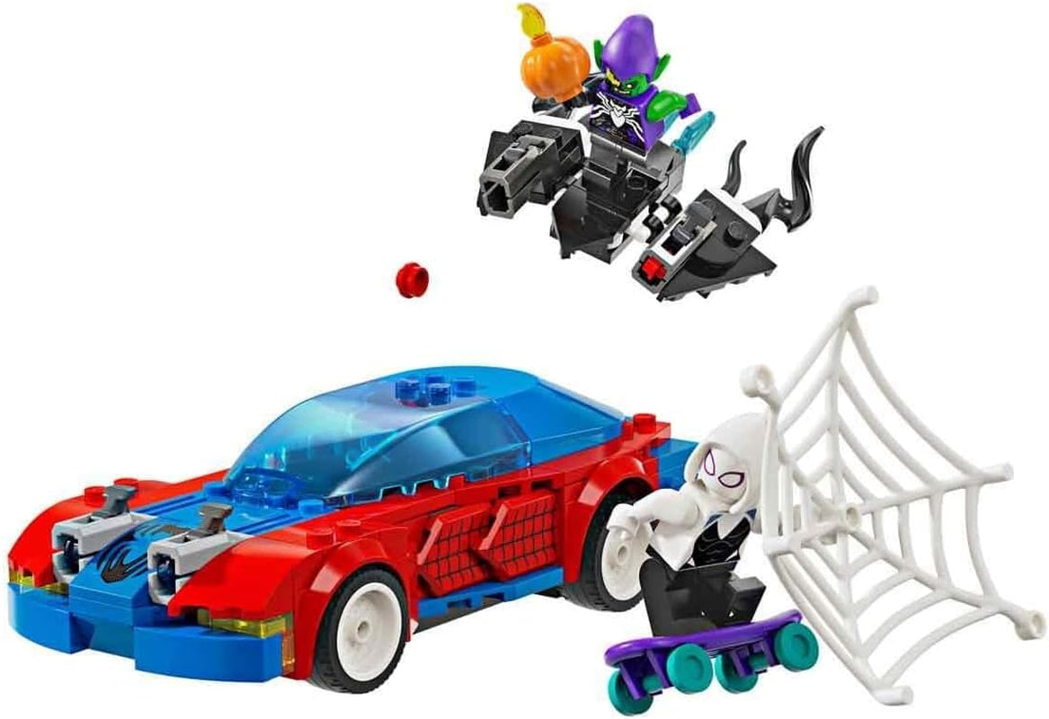 LEGO Marvel Spider-Man-Rennwagen und Venom Green Goblin, Spinnen-Rollenspielspielzeug mit Superheldenfiguren und baubarem Auto, Geschenk für Kinder, Jungen und Mädchen ab 7 Jahren. 76279 Bausets. Beuche den LEGO-Store