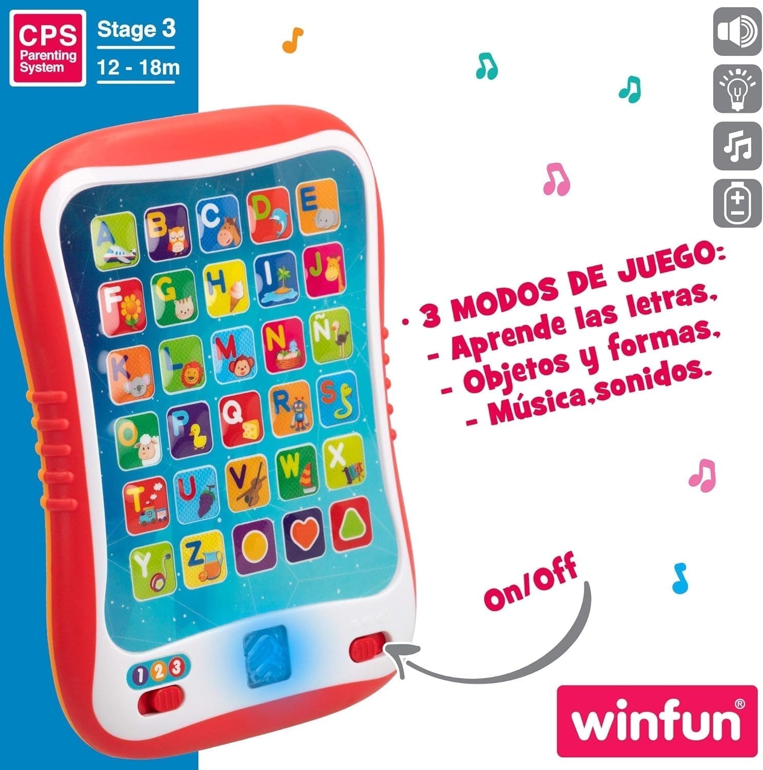winfun ColorBaby 44256 Lerntablett mit Licht und Sound, Babyspielzeug, Naty Shop