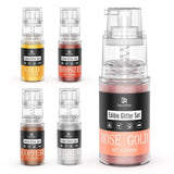 DecoRom, essbarer Glitzer, Pulver, 10 Gramm Glitter Naty Shop Set 5 Farben