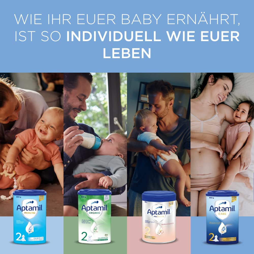 Aptamil Care 2 – Folgemilch nach 6 Monaten, mit Omega 3 und 6, DHA und ARA, palmölfrei, Babynahrung, Milchpulver, 1 x 800 g (3er Pack)