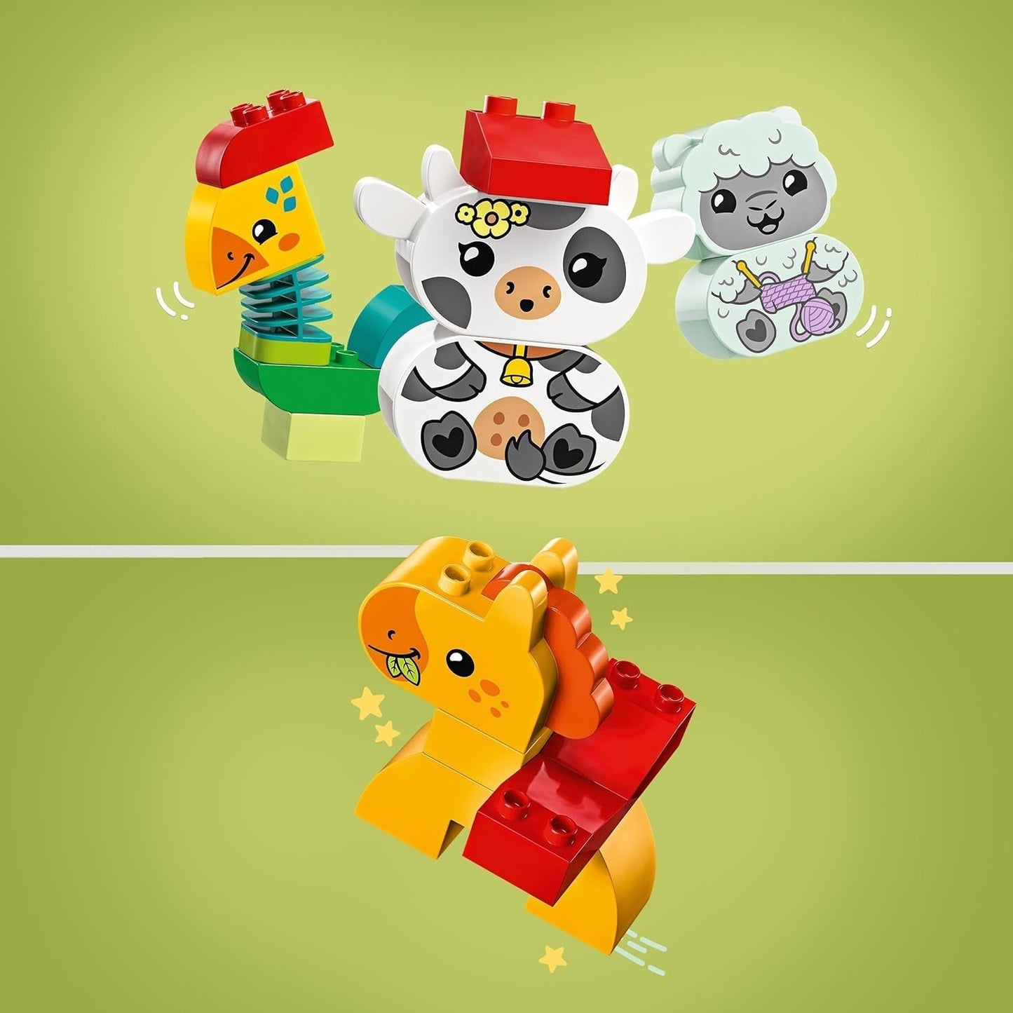 LEGO DUPLO Tiereisenbahn, Spielzeugeisenbahn mit Rädern, kreatives Bauen und Umbauen von Tierfiguren, Lernspielzeug für Kleinkinder, Geburtstagsgeschenk für Tierliebhaber, Mädchen und Jungen ab 1½ Jahren, 10412 Bausets. Besuchen Sie den LEGO-Store