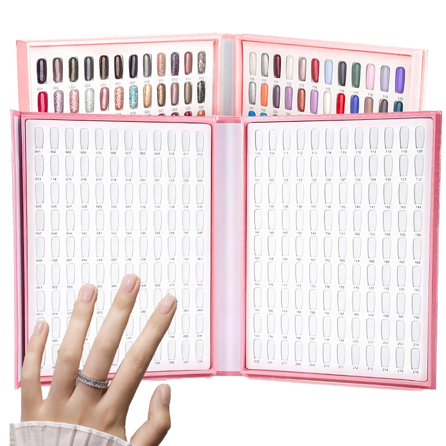Nagellack-Palette mit 216 Farben, Nagelständer, Nagellack-Farbkartenteller, Nagelfarbkarte, Nagellack-Zubehör