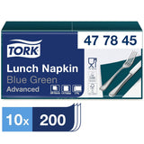 Tork 477840 Limetten-Lunchservietten / 2-lagige Servietten für kleine Mahlzeiten oder Snacks / Erweiterte Qualität / 10 x 200 (2000) Papierservietten / 32,6 x 33 cm (L x B) / 1/4-Faltung
