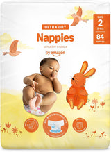 Amazon Ultra Dry Windeln, Größe 1 (2–5 kg) – Monatsbox, Weiß, 96 Stück (2 Packungen à 48 Stück) (ehemals Marke Mama Bear, identisches Produkt)