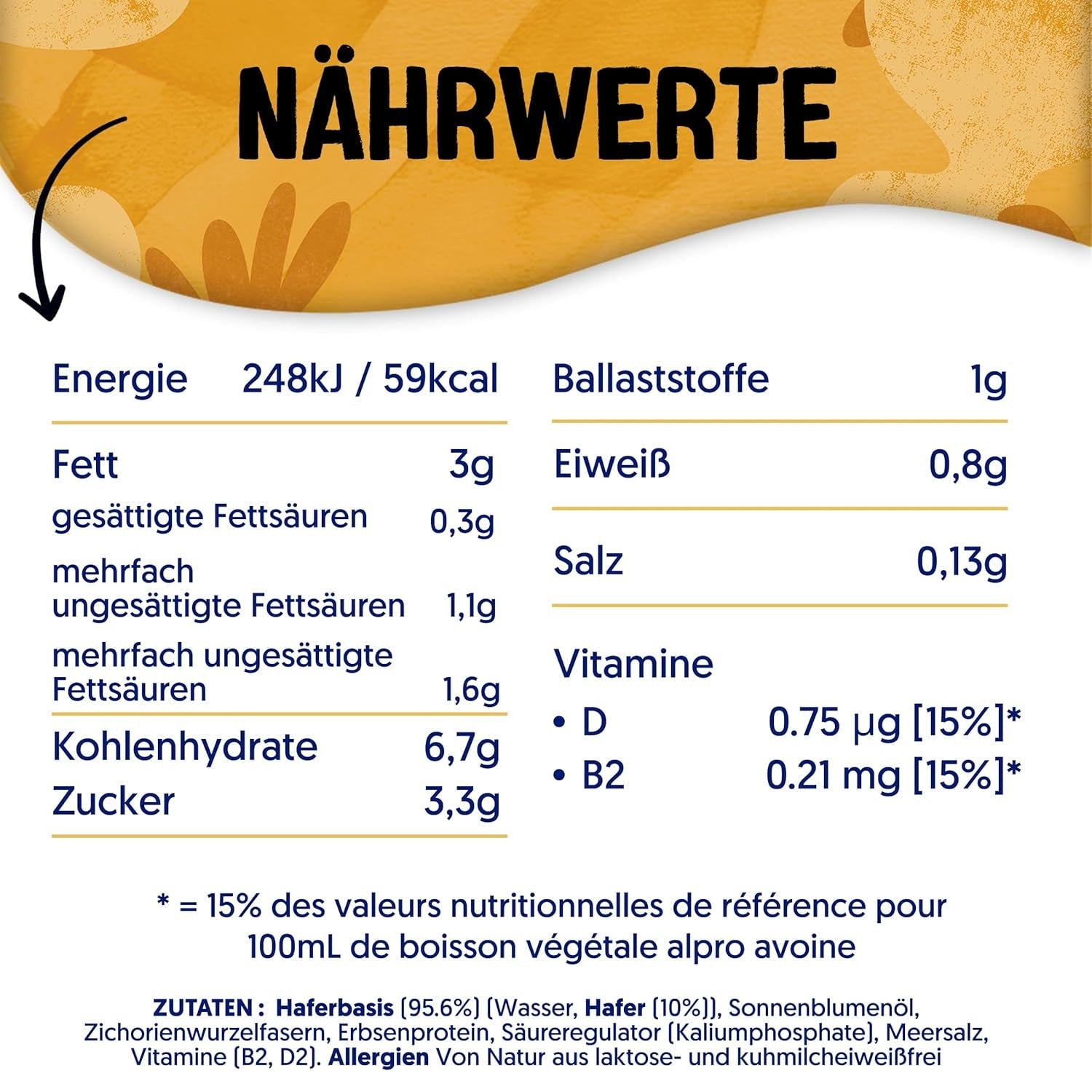 Alpro Barista Haferdrink – Zum Aufschäumen – Vegan und milchfrei – Von Natur aus laktosefrei – Reich an Ballaststoffen, Kalzium und Vitaminen – 8 x 1 L – Haltbar