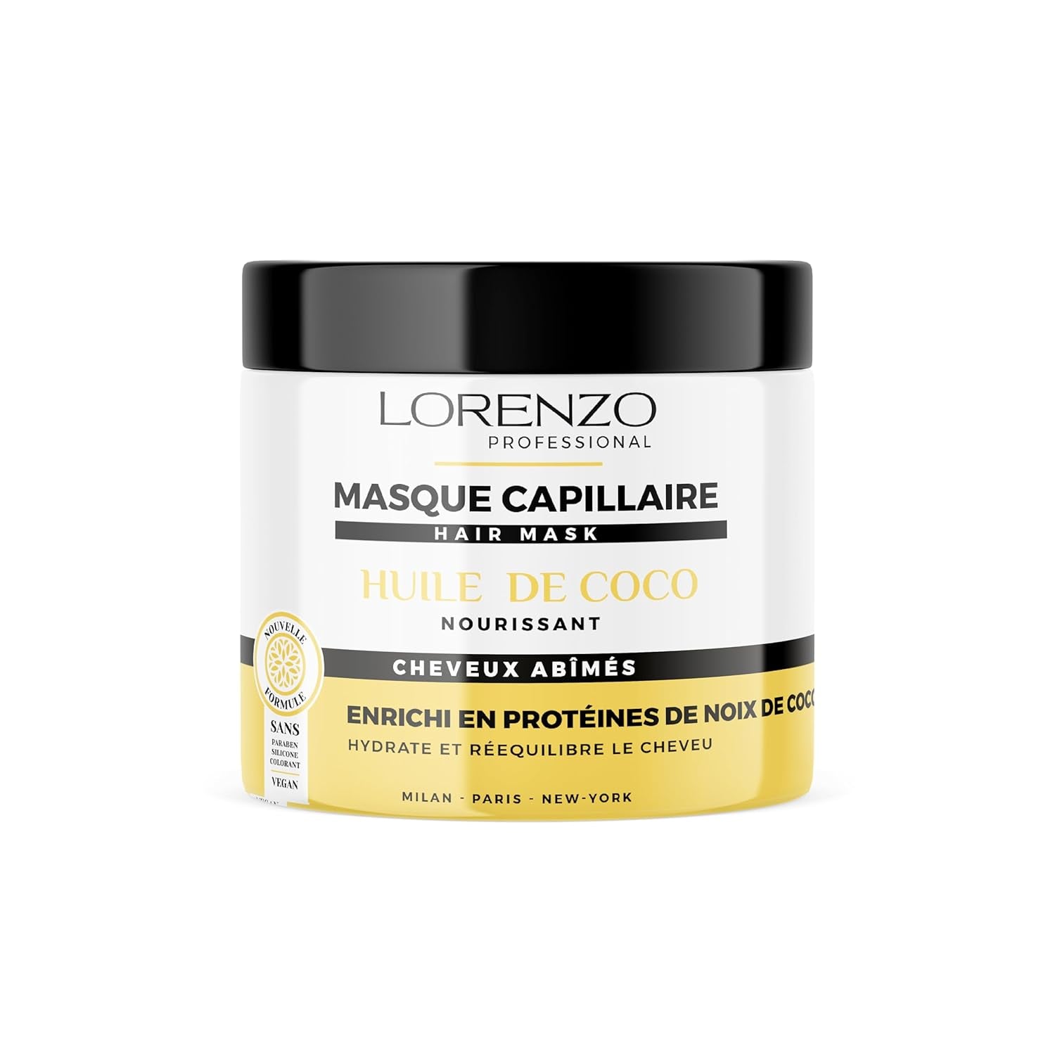 Haarmaske mit schwarzem Knoblauch (brüchiges Haar) 500 ml Naty Shop Kokosnuss-Haarmaske