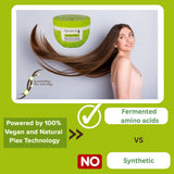 Die Bond Repair Mask hilft, überbeanspruchtes, geschädigtes Haar zu revitalisieren und zu stärken, formuliert mit Aminosäuren aus der Natur – vegane und natürliche Plex-Technologie. Naty Shop Haarmaske