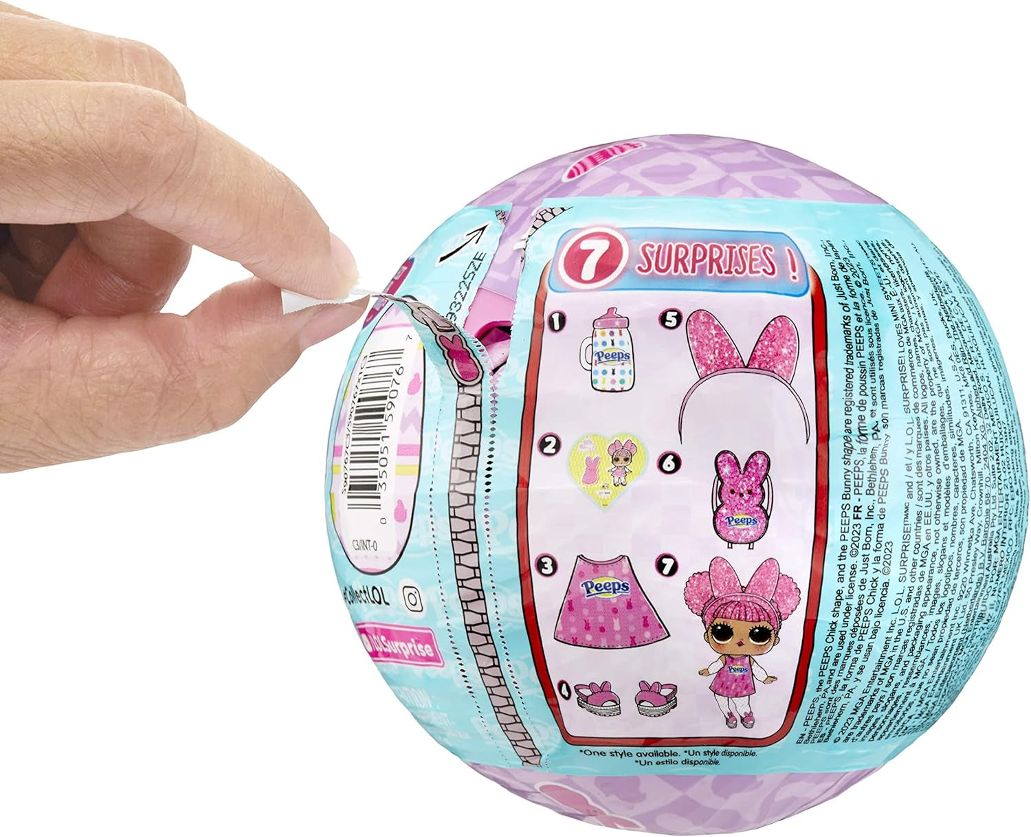 LOL. Überraschung! Loves Mini Sweets Peeps - Cute Bunny - Limitierte Auflage mit Frühlingsthema - Sammlerpuppe mit 7 Überraschungen - Für Mädchen, Jungen und Sammler ab 4 Jahren