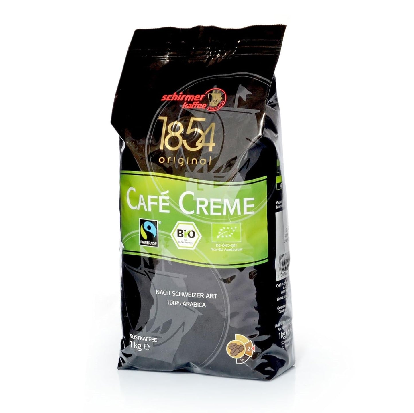 Fairtrade Cafe Creme Kaffee, Ganze Bohne, Kaffeebohnen, 8er Pack, 8 x 1000g