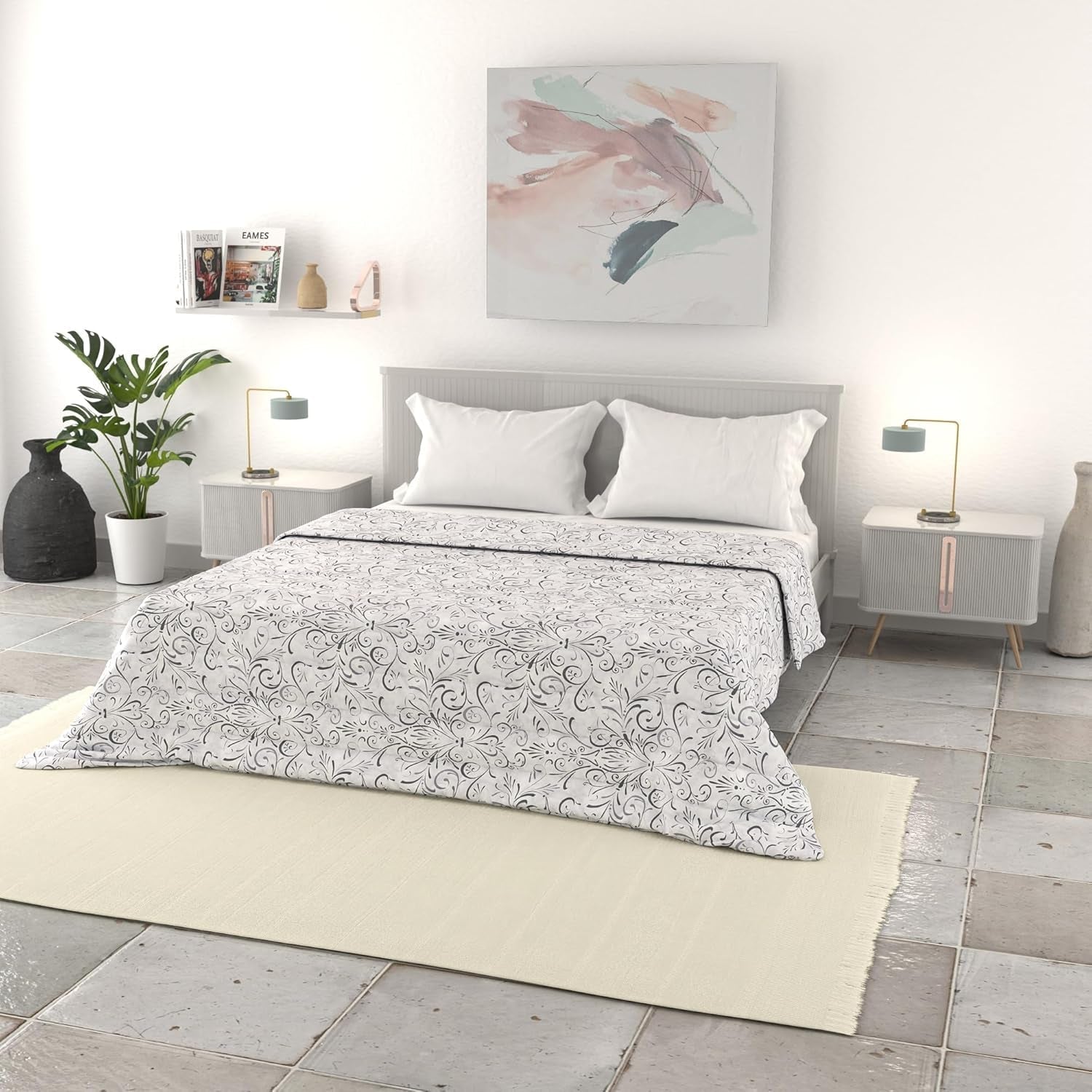Italienische Bettwäsche Basic Sommerdecke, bedruckte Mikrofaser, 250 x 240 cm, Kreis Steppdecken und Steppdecken Naty Shop Ornato 250 x 240 cm