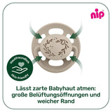 nip - Kirschgrün | 0-6 Monate | 4 Stück | Finden Sie heraus, was Sie tun können, und helfen Sie Ihnen dabei. Suzetă sustenabilă, Herstellung Ihres Materials aus erstklassiger Natur, grün/grau