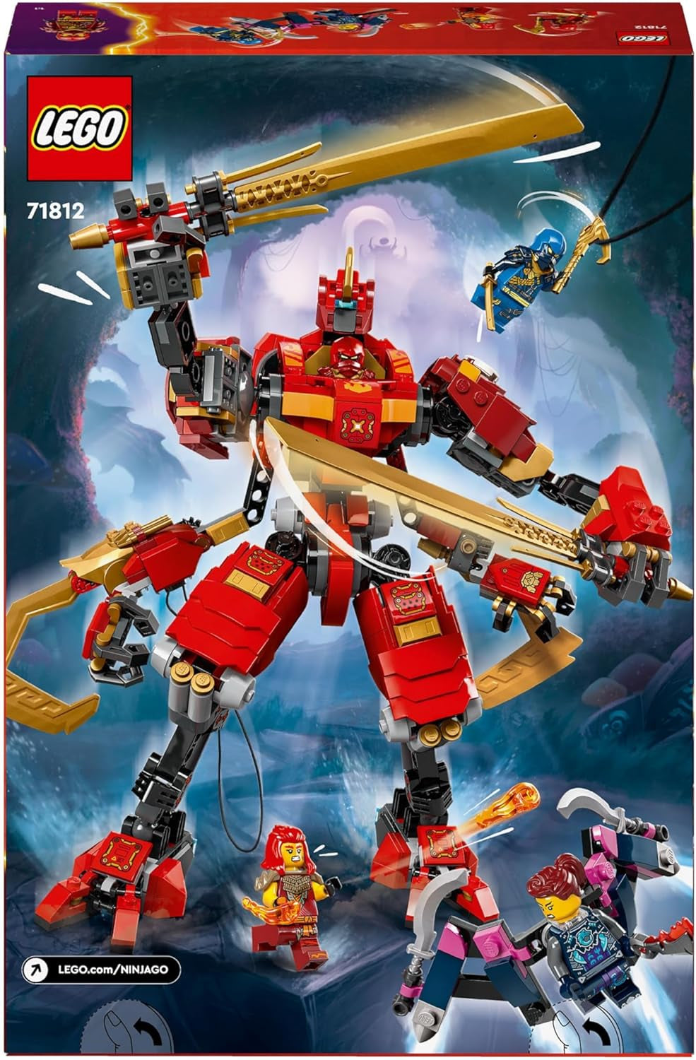 LEGO NINJAGO Kais Ninja-Klettermechanik-Set, Ninja-Spielzeug mit baubarer Actionfigur und 4 Minifiguren, Abenteuerset für Kinder, Geburtstagsgeschenk für 9-jährige Jungen und Mädchen 71812 Bausets Beuche the LEGO-Store