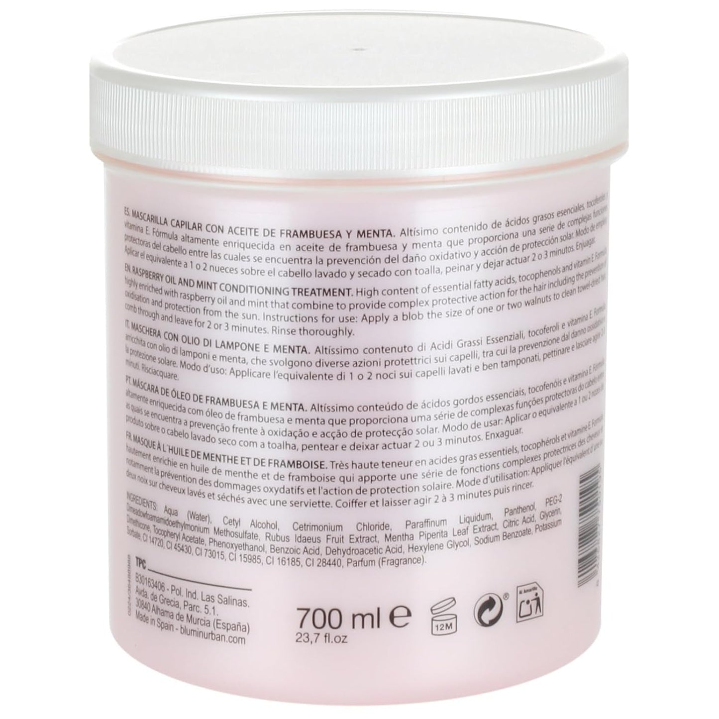Haarmaske mit Himbeer- und Minzöl Urban, 700 ml Naty Shop Haarmaske