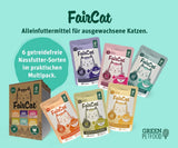 Green Petfood FairCat Multipack (6 x 85 g) | Erwachsener | Premium-Nassfutter für ausgewachsene Katzen 6 verschiedene leckere Sorten im Multipack | getreidefrei | Katzenfutter nass | 6er-Pack