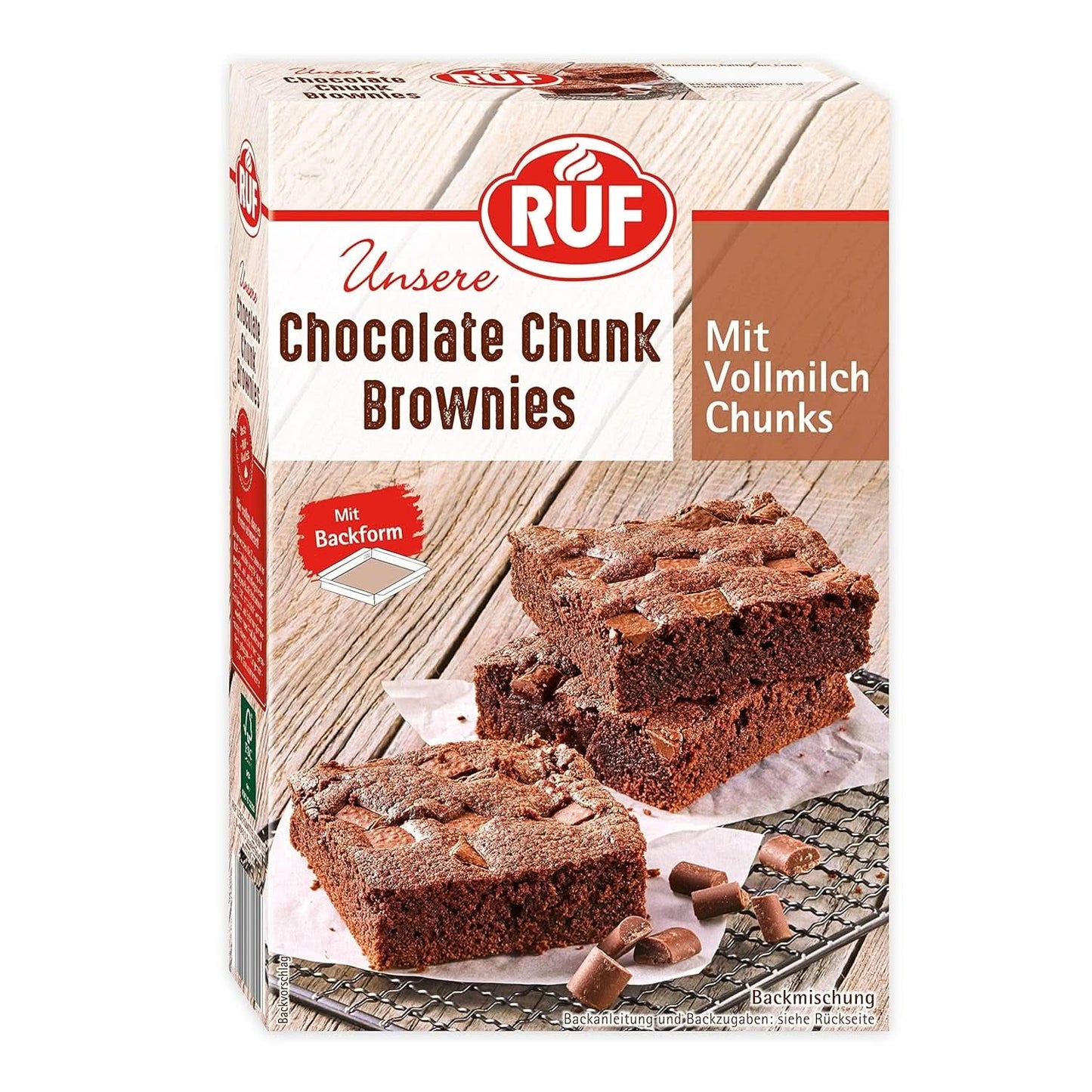 RUF Brookies, Brombeermischung und Kekse, 460 Gramm Naty Shop Kitchen 410 Gramm Chocolate Chunk Brownies