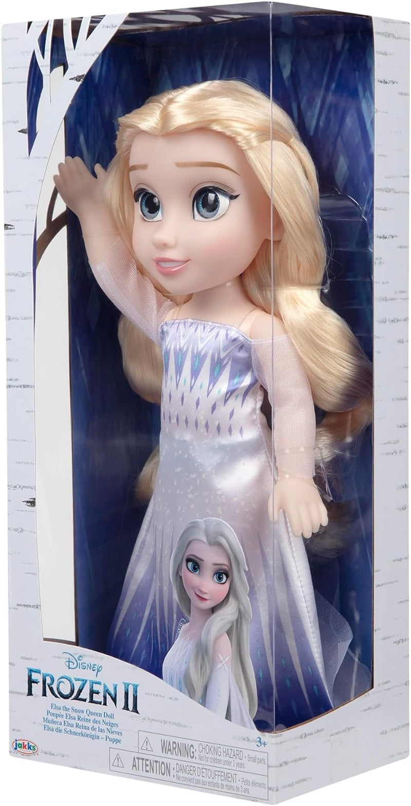 Disney Frozen 2 ELSA, die Schneekönigin-Puppe – 35 cm große, bewegliche Puppe im ikonischen Modekleid und langen, wallenden Haaren für zusätzlichen Spielspaß, für Mädchen ab 3 Jahren, 214894 Naty Shop Dolls