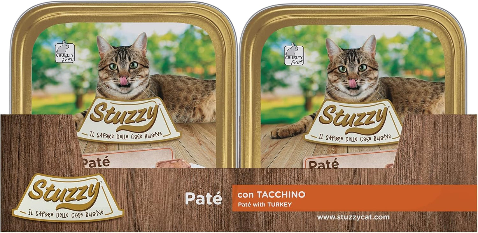 Mister Nassfutter für ausgewachsene Katzen, Truthahn, Linie Pastete und Fleisch in Stücken, gesamt 3,2 kg (32 Becher x 100 g)