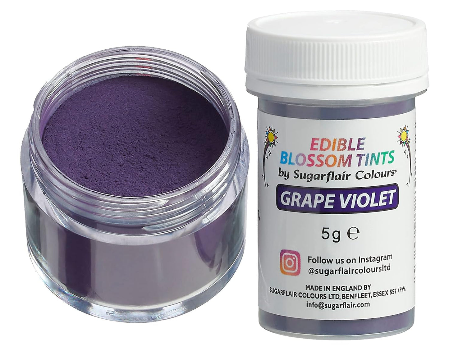 Sugarflair Blossom Tint Dust Grape Violet Lebensmittelfarbpulver – Lebensmittelfarbpulver für Kuchendekorationen, Fondant, Glasur, Schokolade, Buttercreme, Macarons und mehr – 5 g