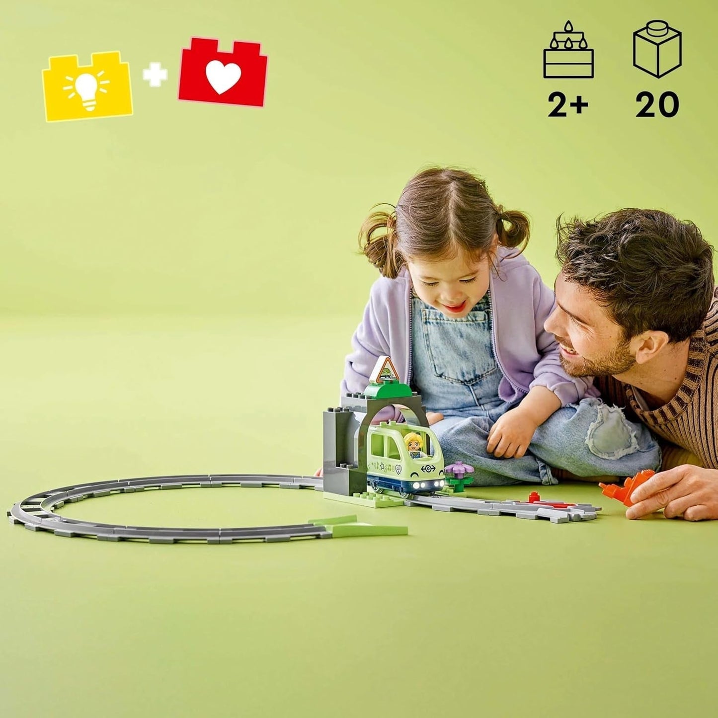 LEGO DUPLO Town Eisenbahntunnel und Gleise – Erweiterungsset, Geschenk für Kleinkinder, fördert die Geschicklichkeit, Spielset für 2-jährige Fahrzeugfans, kreatives Lernspielzeug 10425 Bausets Besuchen Sie den LEGO-Store