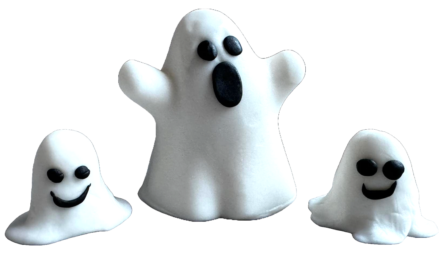 Set mit 3 essbaren Zuckerpaste-Dekorationen, Halloween, Ghost Family Zuckerpaste-Dekorationen Naty Shop