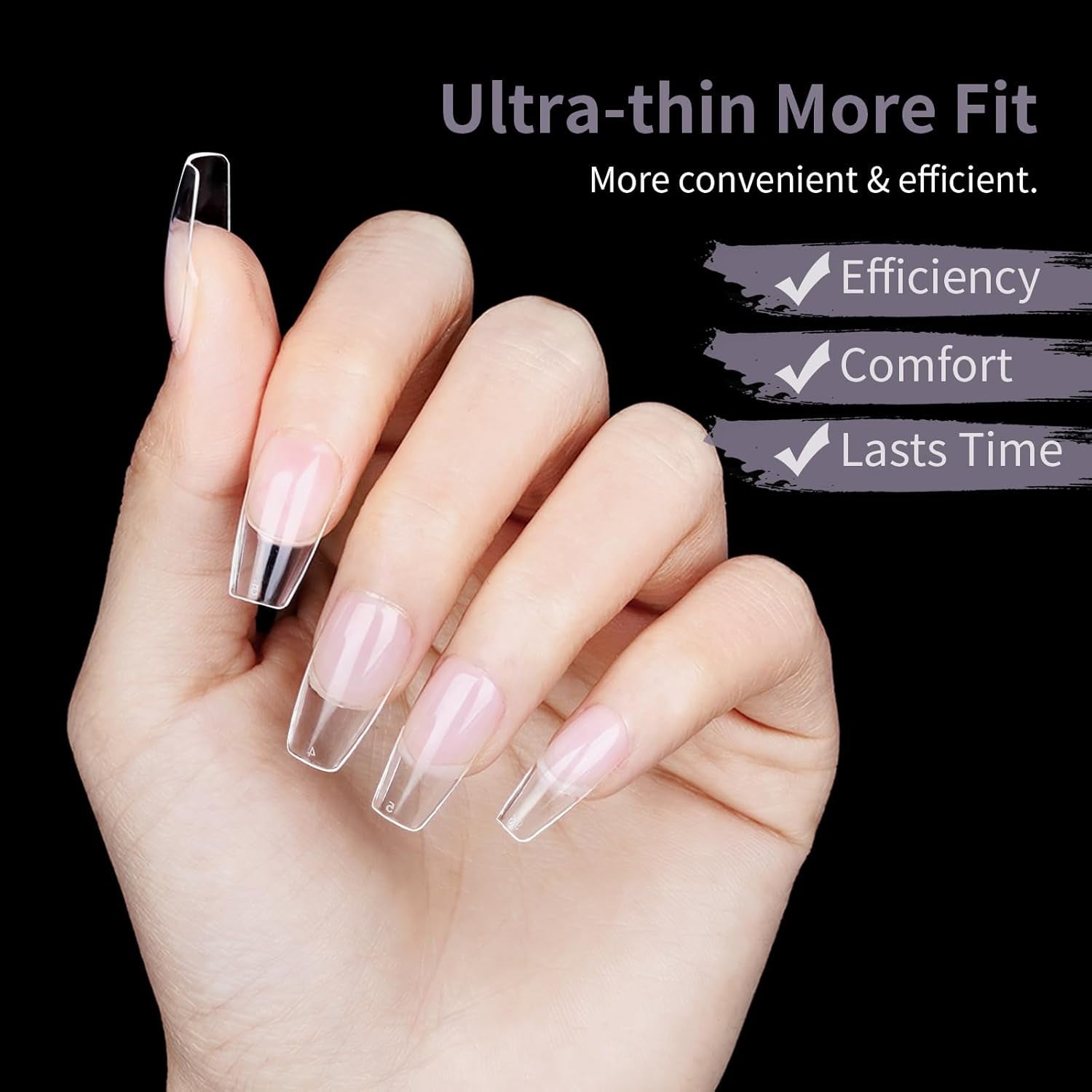 Kurze künstliche Nägel, Ballerina, 500 Stück, zum Aufkleben, 12 Größen, künstliche Nägel, kurze, weiche Gel-Nagelspitzen mit vollständiger Abdeckung für Gelnägel, kurz S