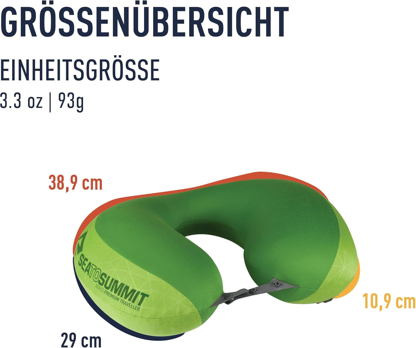 Sea to Summit – Eros Premium Lordosenstützkissen – Aufblasbares Stützkissen – Rückenentlastung – 50D Polyester-Material – Kompakte Reisetasche – Service, Reisen & Autofahrten – Marineblau – 93 g