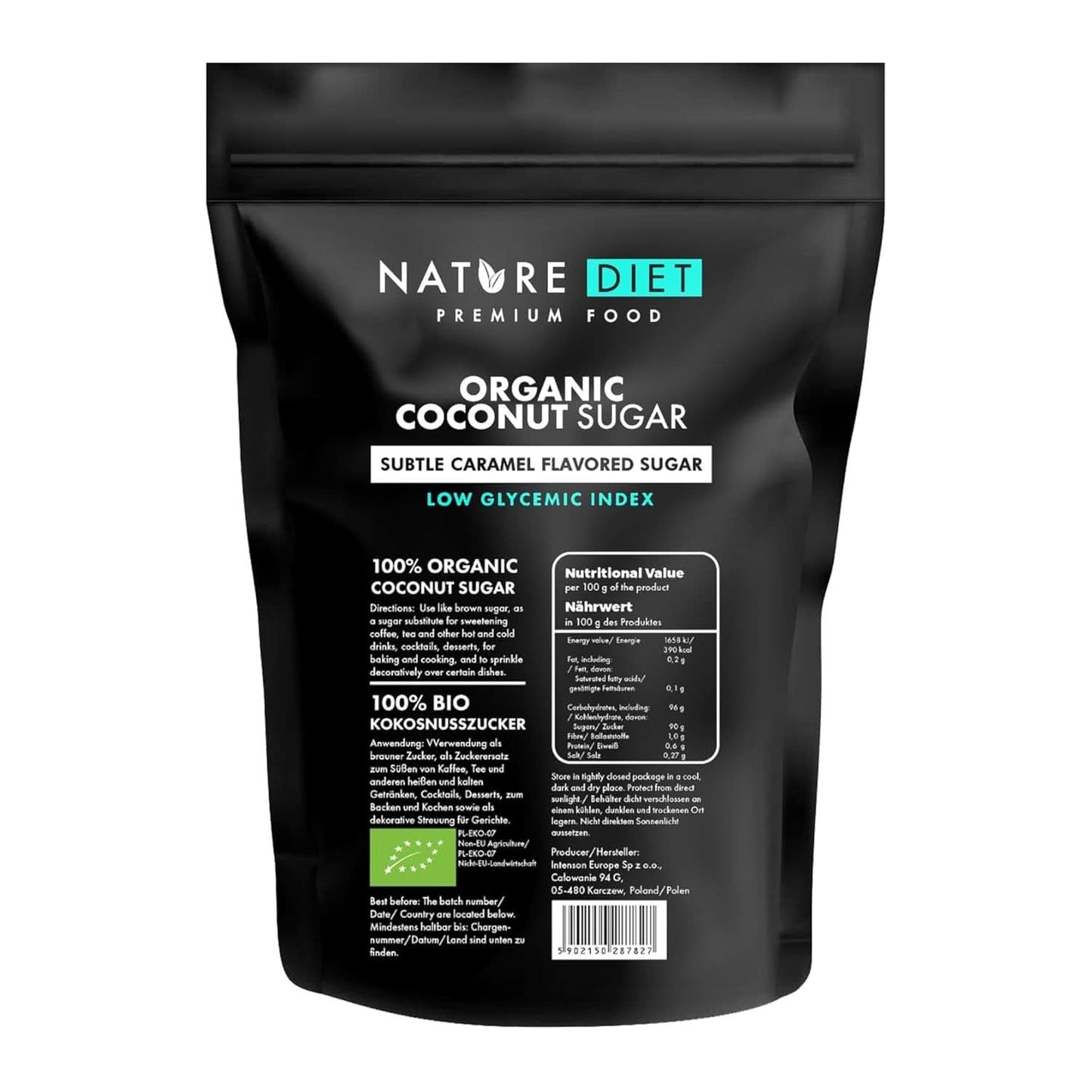 Bio-Kokoszucker, Karamellgeschmack, 1,5 kg Süßstoffe Naty Shop